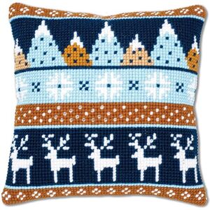 Vervaco Cross Stitch Cushion Set Outlined, Cotton, Winter Motifs, 40x40cm Vervaco Cross Stitch Cushion Set Outlined, Cotton, Winter Motifs, 40x40cm