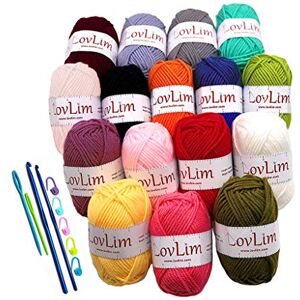 LovLim Crochet Yarn kit, 16 Soft Cotton Yarn Skeins,1000+ Yards, for Crochet and Knitting, Free Crochet/Amigurumi Patterns, Craft DK Yarn Perfect Starter Kit LovLim Crochet Yarn kit, 16 Soft Cotton Yarn Skeins,1000+ Yards, for Crochet and Knitting, Free Crochet/Amigurumi Patterns, Craft DK Yarn Perfect Starter Kit