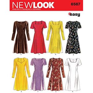Simplicity New Look Sewing Pattern 6567: Misses Dresses, Size A, Cotton, White, A (6-8-10-12-14-16) Simplicity New Look Sewing Pattern 6567: Misses Dresses, Size A, Cotton, White, A (6-8-10-12-14-16)