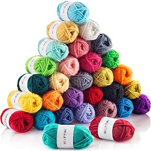 CRAFTISS 30x20g Acrylic Yarn Skeins 1300 Yards Soft Yarn for Crocheting & Knitting, Assorted Starter Kit for Adults & Kids CRAFTISS 30x20g Acrylic Yarn Skeins 1300 Yards Soft Yarn for Crocheting & Knitting, Assorted Starter Kit for Adults & Kids