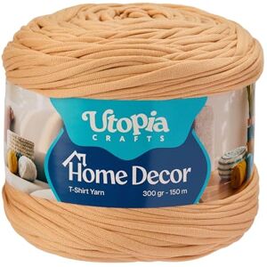 Utopia Crafts T-Shirt Yarn for Crocheting and Knitting Home Decor 300g/150m Elastic Microfibre Fabric Yarn Oeko-Tex Certified Washable Crochet Baskets Bags Rugs & Macramé 5-7mm Hook (Sand Beige) Utopia Crafts T-Shirt Yarn for Crocheting and Knitting Home Decor 300g/150m Elastic Microfibre Fabric Yarn Oeko-Tex Certified Washable Crochet Baskets Bags Rugs & Macramé 5-7mm Hook (Sand Beige)