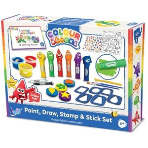 Colour Blocks Paint, Draw, Stamp & Stick Kids' Craft Set Arts and Crafts for Kids with Paint Sticks, Foam Stampers, Activity Book, Stickers, Crayons, Stencils & Brushes for Creative Fun Colour Blocks Paint, Draw, Stamp & Stick Kids' Craft Set Arts and Crafts for Kids with Paint Sticks, Foam Stampers, Activity Book, Stickers, Crayons, Stencils & Brushes for Creative Fun