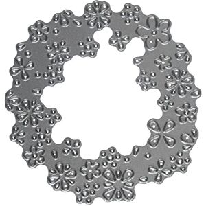 Rayher Metal Punch Die with Flower Wreath Design, Flower Wreath Aperture Cutting Die, Paper Craft Die for Card Making and Scrapbooking, diameter 7.5cm, silver, steel, 50147000 Rayher Metal Punch Die with Flower Wreath Design, Flower Wreath Aperture Cutting Die, Paper Craft Die for Card Making and Scrapbooking, diameter 7.5cm, silver, steel, 50147000