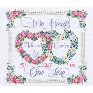 Janlynn Two Hearts, One Love Counted Cross Stitch Kit, Cotton, Multi-Colour, by The Yard Janlynn Two Hearts, One Love Counted Cross Stitch Kit, Cotton, Multi-Colour, by The Yard