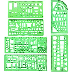 Shappy 6 Pieces Plastic Measuring Templates Building Formwork Stencils Geometric Drawing Rulers for Office and School, Clear Green Shappy 6 Pieces Plastic Measuring Templates Building Formwork Stencils Geometric Drawing Rulers for Office and School, Clear Green