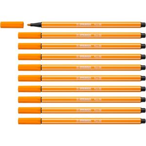 STABILO Pen 68 Premium Fibre-Tip Pen Pack of 10 Orange STABILO Pen 68 Premium Fibre-Tip Pen Pack of 10 Orange