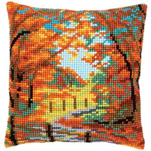 Vervaco Cross Stitch Cushion Kit: Autumn Landscape, Cotton, NA, 40 x 40cm Vervaco Cross Stitch Cushion Kit: Autumn Landscape, Cotton, NA, 40 x 40cm