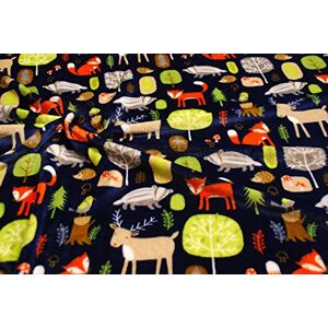 CRS Fur Fabrics Double Sided Supersoft Cuddlesoft Fleece Fabric Material Woodland Animals Navy, 1Mtr,150cmx100cm CRS Fur Fabrics Double Sided Supersoft Cuddlesoft Fleece Fabric Material Woodland Animals Navy, 1Mtr,150cmx100cm