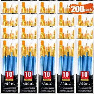 AROIC Acrylic Paint Brush Set, Nylon, Blue, 200 AROIC Acrylic Paint Brush Set, Nylon, Blue, 200
