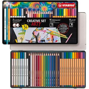STABILO Creative Set point 88, Pen 68 brush, aquacolor ARTY Tin of 36 Assorted Colours STABILO Creative Set point 88, Pen 68 brush, aquacolor ARTY Tin of 36 Assorted Colours