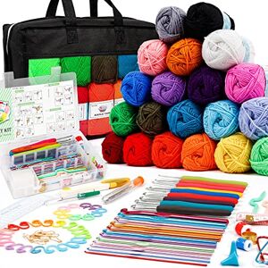 INSCRAFT Crochet Yarns Kit for Beginners Adults - Crochet Yarn Set INSCRAFT Crochet Yarns Kit for Beginners Adults - Crochet Yarn Set