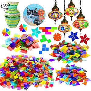 CSDTYLH 1100 Pcs Mosaic Tiles - Glass Mosaic Tiles for Crafts CSDTYLH 1100 Pcs Mosaic Tiles - Glass Mosaic Tiles for Crafts