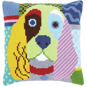 Vervaco Cross Stitch Kit: Cushion: Modern Dog, Cotton, NA, 40 x 40cm / 16" x 16 Vervaco Cross Stitch Kit: Cushion: Modern Dog, Cotton, NA, 40 x 40cm / 16" x 16