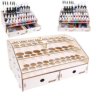 OPHIR Wooden Paint Rack Stand Pigment Ink Bottle Paints Tool Storage with Cabinet Holder Organizer for 58 Bottles of Paints OPHIR Wooden Paint Rack Stand Pigment Ink Bottle Paints Tool Storage with Cabinet Holder Organizer for 58 Bottles of Paints