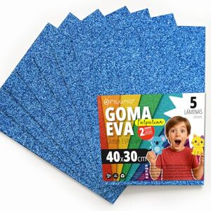 OFITURIA Glitter Eva Rubber for Creative Crafts, Glitter Foam Sheets for DIY, School Projects, Decorative Art, Scrapbooking 40 x 30 cm (Blue Glitter, 5 pcs) OFITURIA Glitter Eva Rubber for Creative Crafts, Glitter Foam Sheets for DIY, School Projects, Decorative Art, Scrapbooking 40 x 30 cm (Blue Glitter, 5 pcs)