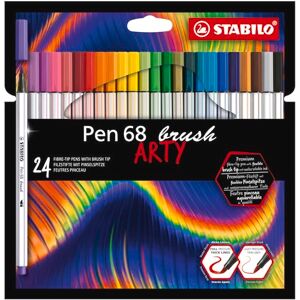 STABILO Pen 68 brush Premium Fibre-Tip Pen with Brush Tip ARTY Pack of 24 Assorted Colours STABILO Pen 68 brush Premium Fibre-Tip Pen with Brush Tip ARTY Pack of 24 Assorted Colours