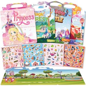 GUYUCOM Stickers for Children from 2 Years, Pack of 4 Reusable Sticker Book, Portable & Waterproof, Exclusive Princess Sticker Set for Girls, Children's Gift Toy for 2 3 4 5 6 Years GUYUCOM Stickers for Children from 2 Years, Pack of 4 Reusable Sticker Book, Portable & Waterproof, Exclusive Princess Sticker Set for Girls, Children's Gift Toy for 2 3 4 5 6 Years