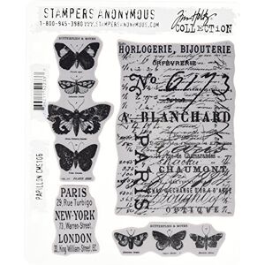 Stampers Anonymous Tim Holtz 7 x 8.5-inch Cling Rubber Stamp Set Papillon Stampers Anonymous Tim Holtz 7 x 8.5-inch Cling Rubber Stamp Set Papillon