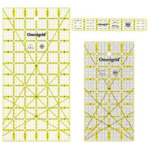 Omnigrid Quilting Ruler, Acrylic, 1"x6", 4"x8" and 6"x12 Omnigrid Quilting Ruler, Acrylic, 1"x6", 4"x8" and 6"x12