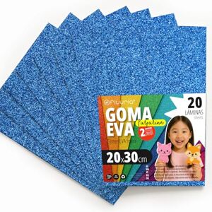 OFITURIA Glitter Eva Rubber for Creative Crafts, Glitter Foam Sheets for DIY, School Projects, Decorative Art, Scrapbooking 20 x 30 cm (Blue Glitter, 20 pcs) OFITURIA Glitter Eva Rubber for Creative Crafts, Glitter Foam Sheets for DIY, School Projects, Decorative Art, Scrapbooking 20 x 30 cm (Blue Glitter, 20 pcs)