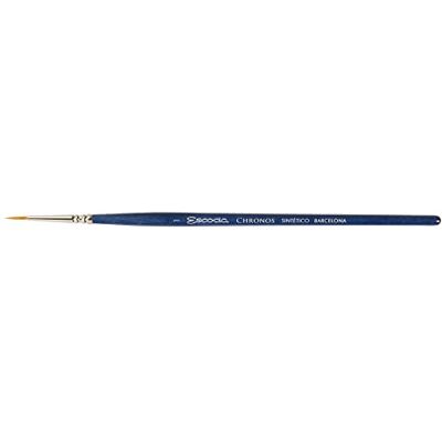 Escoda Chronos Series 1351 Artist Watercolor & Acrylic Paint Brush, Synthetic Toray Fiber & Red Sable Blend, Pointed Round, Size 1 Escoda Chronos Series 1351 Artist Watercolor & Acrylic Paint Brush, Synthetic Toray Fiber & Red Sable Blend, Pointed Round, Size 1