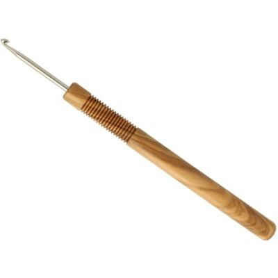 Addi Crochet Hook - Ergonomic Olive Wood Handle - 3 mm - Crocheting Tool Addi Crochet Hook - Ergonomic Olive Wood Handle - 3 mm - Crocheting Tool