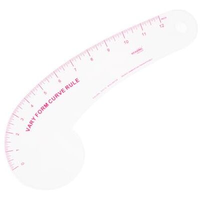 KEARING 12" Clear Vary Form Curve Ruler Hip Curve for Pattern Making Transparent vary form hip curve ruler for fashion design. Accurate sandwich line scales ideal for sewing pattern making KEARING 12" Clear Vary Form Curve Ruler Hip Curve for Pattern Making Transparent vary form hip curve ruler for fashion design. Accurate sandwich line scales ideal for sewing pattern making