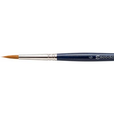 Escoda Chronos Series 1351 Artist Watercolor & Acrylic Paint Brush, Synthetic Toray Fiber & Red Sable Blend, Pointed Round, Size 6 Escoda Chronos Series 1351 Artist Watercolor & Acrylic Paint Brush, Synthetic Toray Fiber & Red Sable Blend, Pointed Round, Size 6