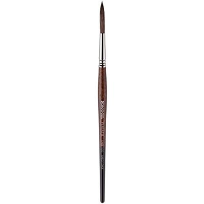 Escoda Artist Brush Short Handle Rigger, Synthetic, Size 4 Escoda Artist Brush Short Handle Rigger, Synthetic, Size 4