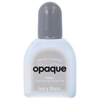 Tsukineko StazOn Opaque Ink Pad for Stamping, Black, Ivory Black, Large, Opaque, Air Dries, Archival Tsukineko StazOn Opaque Ink Pad for Stamping, Black, Ivory Black, Large, Opaque, Air Dries, Archival