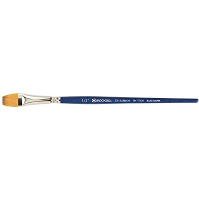 Escoda Chronos Series 1352 Artist Watercolor & Acrylic Paint Brush, Synthetic Toray Fiber & Red Sable Blend, Bright, Size 1/2 Inch Escoda Chronos Series 1352 Artist Watercolor & Acrylic Paint Brush, Synthetic Toray Fiber & Red Sable Blend, Bright, Size 1/2 Inch
