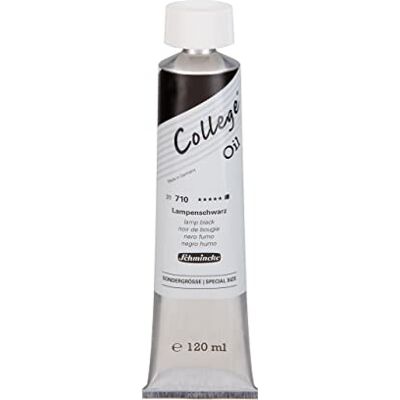 Schmincke College Oil, Lamp Black in 120 ml tube, 31710012, artist oil paints, proven artist pigments and natural vegetable oils, good light fastness Schmincke College Oil, Lamp Black in 120 ml tube, 31710012, artist oil paints, proven artist pigments and natural vegetable oils, good light fastness