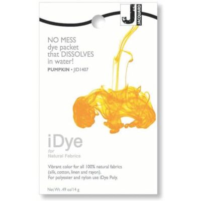 Jacquard iDye Pumpkin Orange, Fabric Dye for Natural Fibres, Simple Dissolvable Packet for Cotton Silk Linen Garment Colouring, Textile Crafts Projects, 14g Jacquard iDye Pumpkin Orange, Fabric Dye for Natural Fibres, Simple Dissolvable Packet for Cotton Silk Linen Garment Colouring, Textile Crafts Projects, 14g