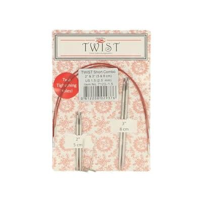 ChiaoGoo Twist Lace Short Combo Pack 5 cm and 8 cm Tips 2.50 mm Knitting Needle Set 1 piece ChiaoGoo Twist Lace Short Combo Pack 5 cm and 8 cm Tips 2.50 mm Knitting Needle Set 1 piece