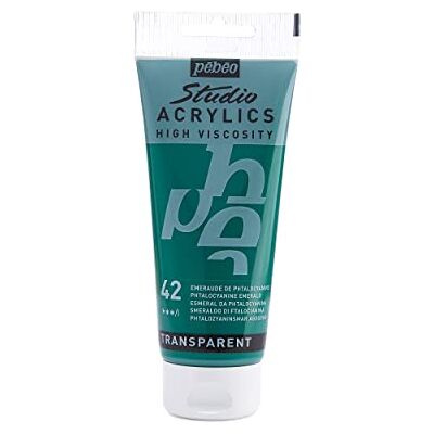 PEBEO 831-042 100 ml Studio Acrylic Paint, Phtalocyanine Green PEBEO 831-042 100 ml Studio Acrylic Paint, Phtalocyanine Green