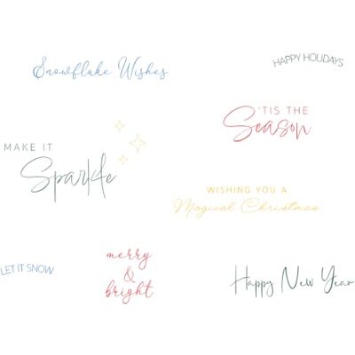 Sizzix Clear Stamp Set, Winter Sentiments by , 9 Rubber Cling Stamps Sizzix Clear Stamp Set, Winter Sentiments by , 9 Rubber Cling Stamps