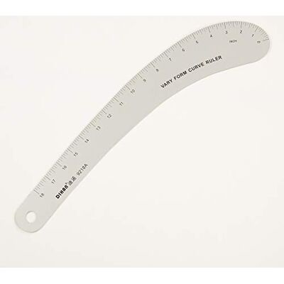 DIHAN #9218A 18" Inch Metal Measuring Solid Aluminum Sleeve Curves Ruler French Curve Ruler Vary Form Tailor Fashion Design Ruler, Pattern Making Ruler, Tailoring Ruler, Garment Ruler DIHAN #9218A 18" Inch Metal Measuring Solid Aluminum Sleeve Curves Ruler French Curve Ruler Vary Form Tailor Fashion Design Ruler, Pattern Making Ruler, Tailoring Ruler, Garment Ruler