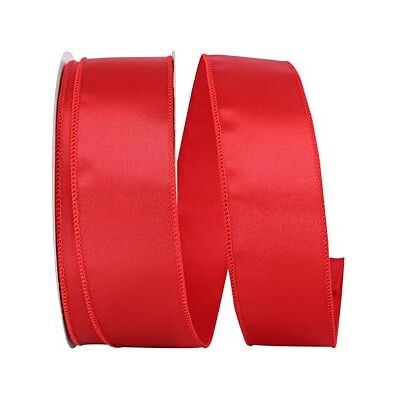Reliant Ribbon Corp Reliant Ribbon 92575W-065-40K Satin Value Wired Edge Ribbon, 2-1/2 Inch X 50 Yards, Red Reliant Ribbon Corp Reliant Ribbon 92575W-065-40K Satin Value Wired Edge Ribbon, 2-1/2 Inch X 50 Yards, Red