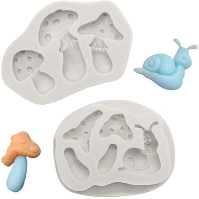 RICHHAOLIN 2 Pcs Mushroom Resin Moulds Sugar Chocolate Baking Tools Silicone Cake Decorating Mould Jelly Candy Chocolate Mold DIY Resin Jewelry Polymer Clay Crafting Project RICHHAOLIN 2 Pcs Mushroom Resin Moulds Sugar Chocolate Baking Tools Silicone Cake Decorating Mould Jelly Candy Chocolate Mold DIY Resin Jewelry Polymer Clay Crafting Project