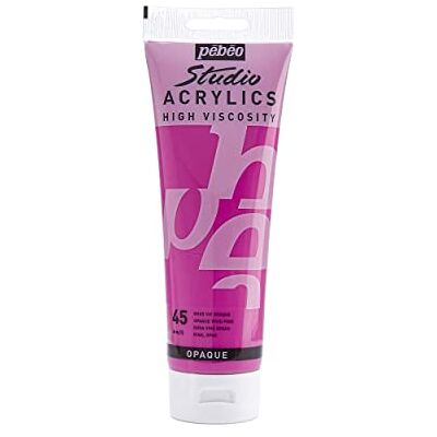 PEBEO Pébéo 169045 Studio Acrylics Fine Acrylic Acrylic Paint Pink Acrylic Opaque Vivid Pink, 250 ml PEBEO Pébéo 169045 Studio Acrylics Fine Acrylic Acrylic Paint Pink Acrylic Opaque Vivid Pink, 250 ml