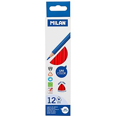 Milan Model Red Triangular Colored Pencils - Colored Pencils Milan Model Red Triangular Colored Pencils - Colored Pencils