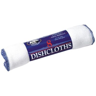 Globe Mill Textiles Household Dishcloths, White, Pack Of 10 Globe Mill Textiles Household Dishcloths, White, Pack Of 10
