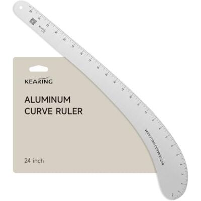KEARING 24" Aviation Aluminum Hip Curve Ruler Dual Sided Scales Sewing Tool 24inch French Curve Ruler for Pattern Making Fashion Design Sewing & Quilting KEARING 24" Aviation Aluminum Hip Curve Ruler Dual Sided Scales Sewing Tool 24inch French Curve Ruler for Pattern Making Fashion Design Sewing & Quilting