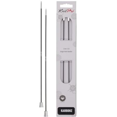 KnitPro US0 Carbon Fiber Knitting Needles - 35cm - Black & Silver KnitPro US0 Carbon Fiber Knitting Needles - 35cm - Black & Silver