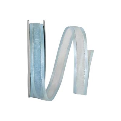 Reliant Ribbon Corp Reliant Ribbon 25205-528-03J Sheer Satin Edge Metallic Ribbon, 5/8 Inch X 25 Yards, Light Blue/Silver Reliant Ribbon Corp Reliant Ribbon 25205-528-03J Sheer Satin Edge Metallic Ribbon, 5/8 Inch X 25 Yards, Light Blue/Silver