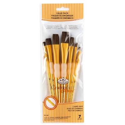 Royal & Langnickel Royal and Langnickel Crafter's Choice Flat Camel Hair Brush Set (Pack of 7) Royal & Langnickel Royal and Langnickel Crafter's Choice Flat Camel Hair Brush Set (Pack of 7)