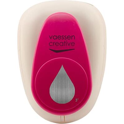 Creative Labs Craft Paper Punch Drop 7,6 x 5 cm Circle Cutter for Crafting and Card Making, white/pink Creative Labs Craft Paper Punch Drop 7,6 x 5 cm Circle Cutter for Crafting and Card Making, white/pink