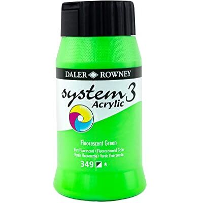 Daler Rowney Daler-Rowney System3 Acrylic Paint, Plastic Pot, 16.91oz 500 ml, Fluorescent Green Daler Rowney Daler-Rowney System3 Acrylic Paint, Plastic Pot, 16.91oz 500 ml, Fluorescent Green