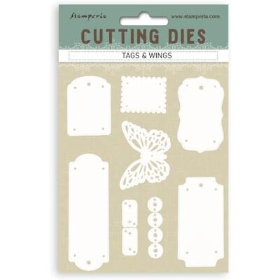 Stamperia Cutting Dies for Scrapbooking, Albums, Cards, Bullet Journals, and More, Create Decorations with Natural Elements, Perfect for Crafts and Gifting (A6) (Quiet Days, Tags and Wings) Stamperia Cutting Dies for Scrapbooking, Albums, Cards, Bullet Journals, and More, Create Decorations with Natural Elements, Perfect for Crafts and Gifting (A6) (Quiet Days, Tags and Wings)