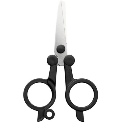 Fiskars ReNew folding travel scissors, length: 11 cm, recycled stainless steel/recycled plastic, functional shape, black, 1075352 Fiskars ReNew folding travel scissors, length: 11 cm, recycled stainless steel/recycled plastic, functional shape, black, 1075352